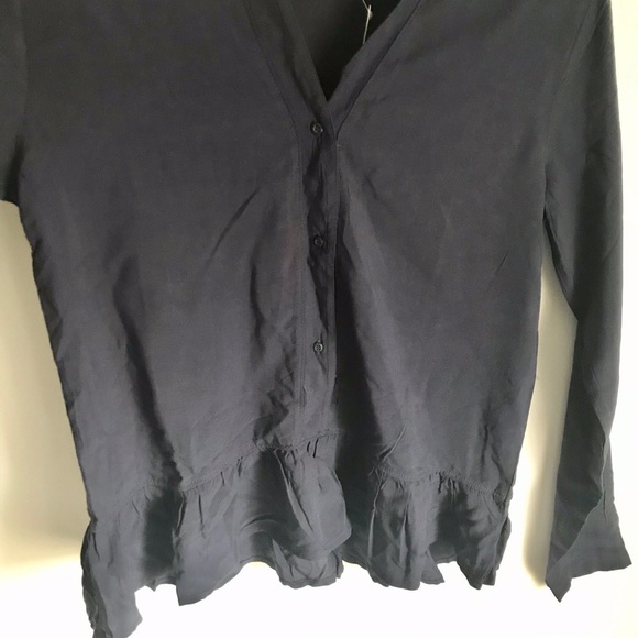 La vie en rose navy button down sleep shirt - Picture 2 of 4